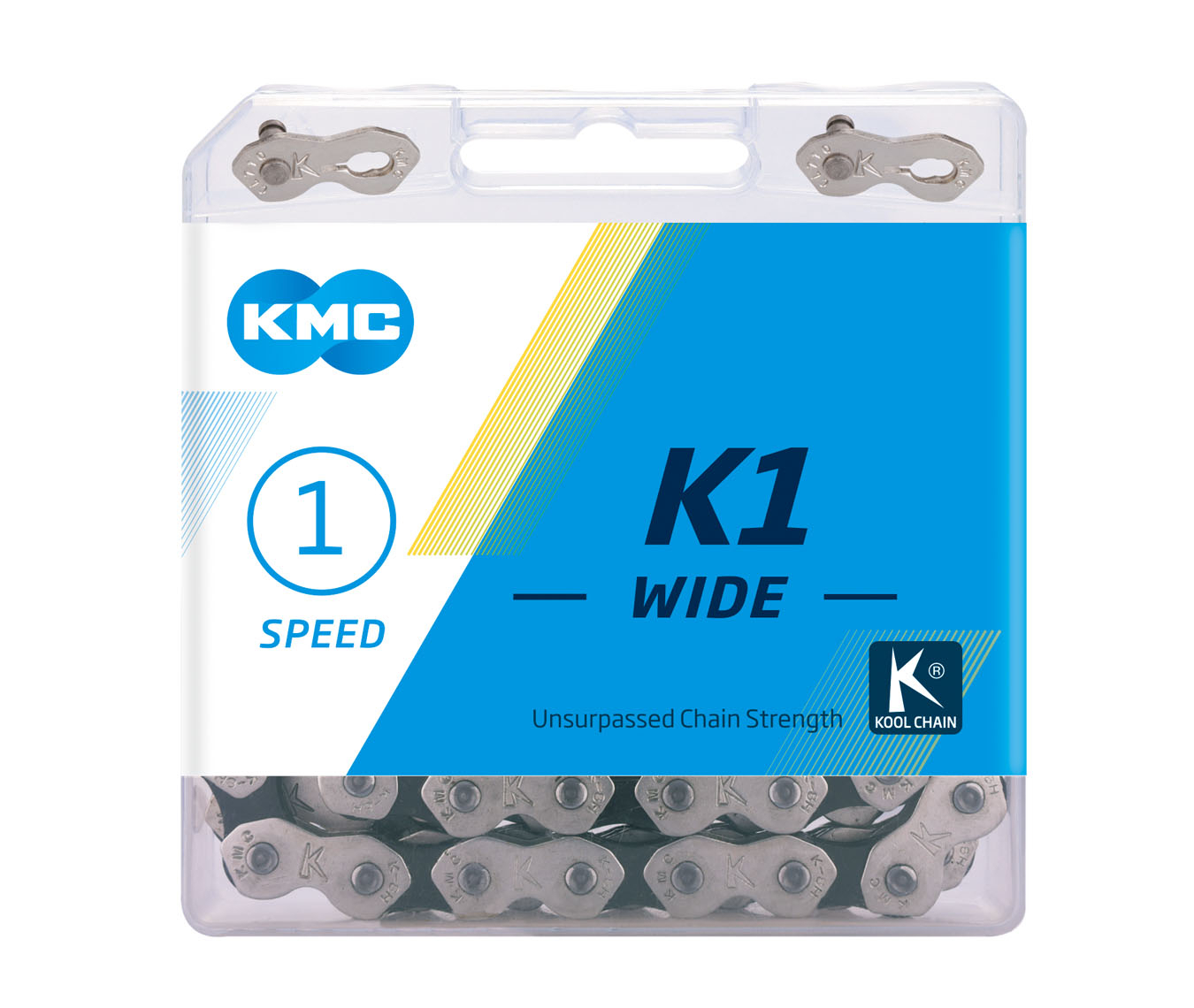 Lant Bicicleta BMX KMC K1 W, 1 Viteza, 1/2 x 1/8 Inch, Negru
