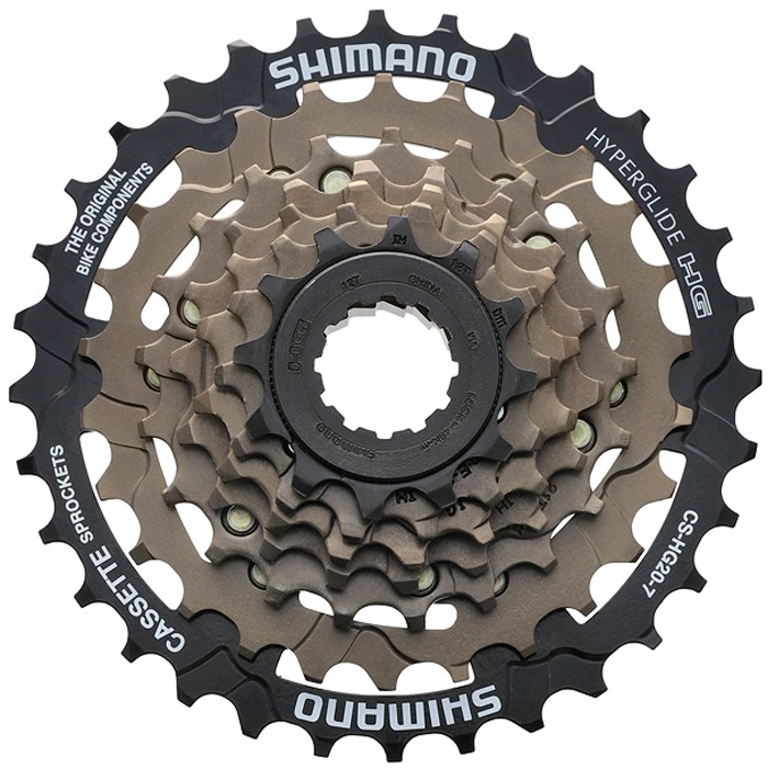 Pinioane Bicicleta Shimano Tourney CS-HG20 - 12-32T, 7 Viteze, Maro