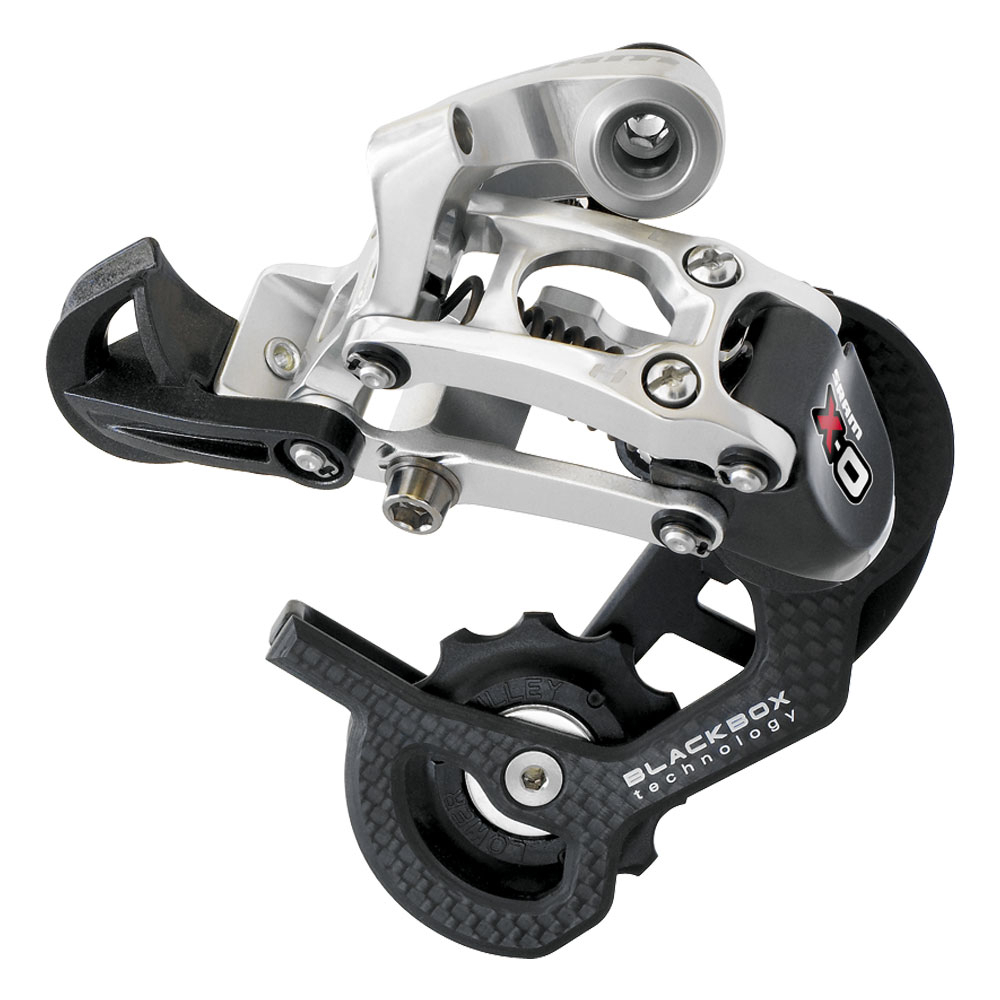 Schimbator Spate Sram X.0 - 9 Viteze, Brat Lung, Negru-Argintiu