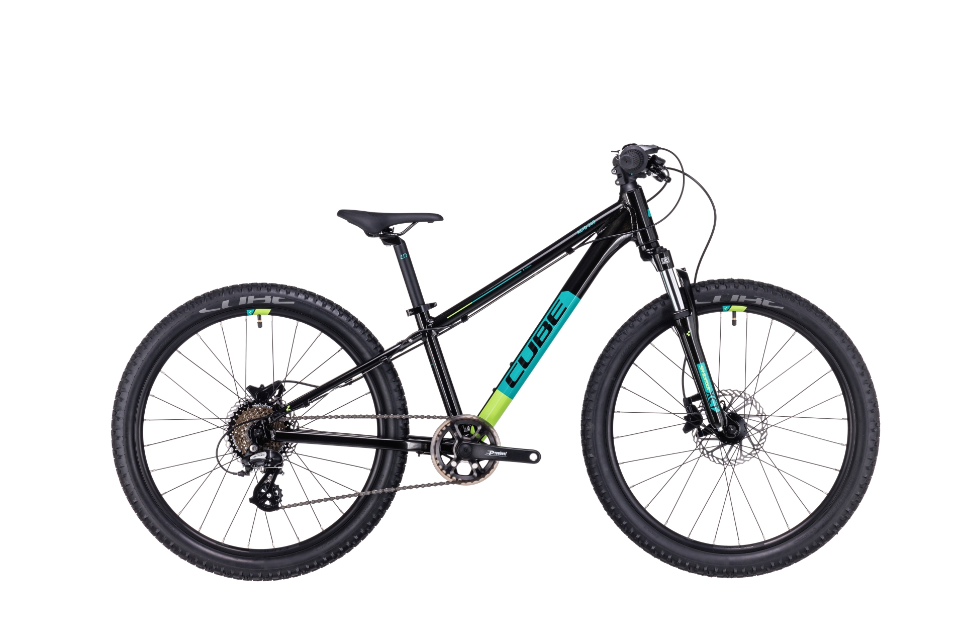 BICICLETA COPII CUBE ACID 240 DISC Black Green 2023 roti 24