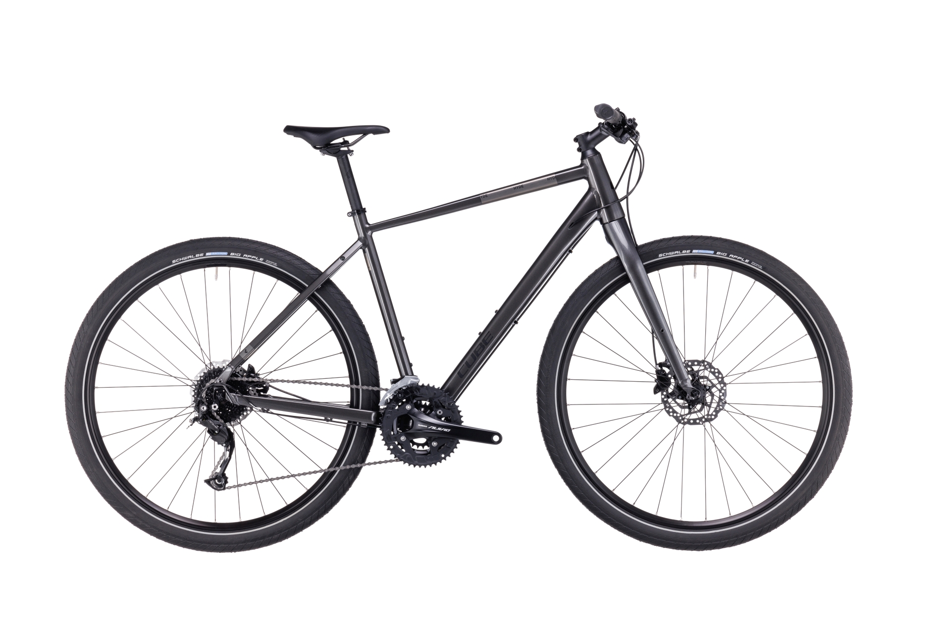 BICICLETA CUBE HYDE GRAPHITE BLACKMetalgrey Black 2023 L (58 cm)