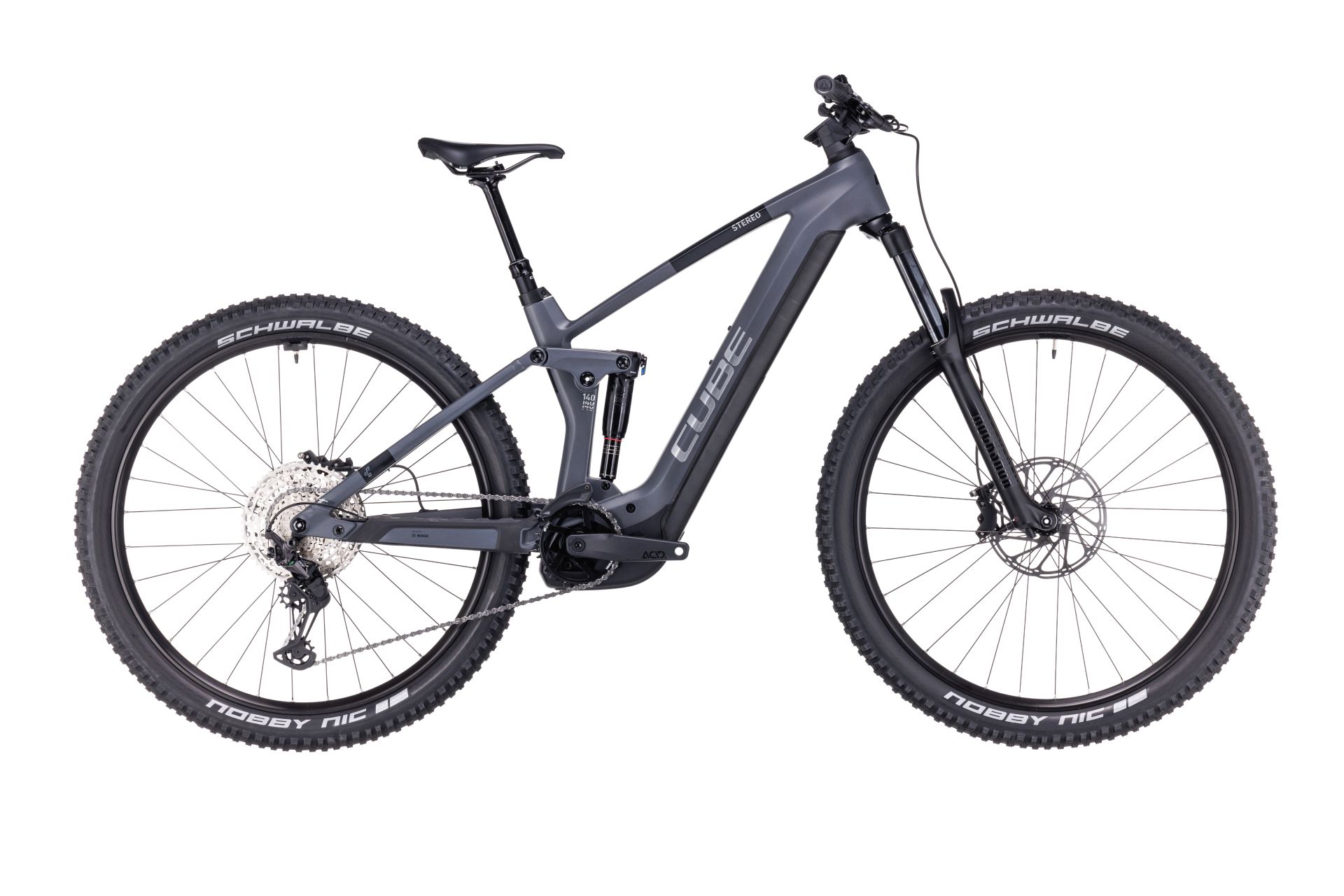 BICICLETA ELECTRICA E-BIKE CUBE STEREO HYBRID 140 HPC RACE 750 Grey Chrome 2023 cadru M (18) - roti 29