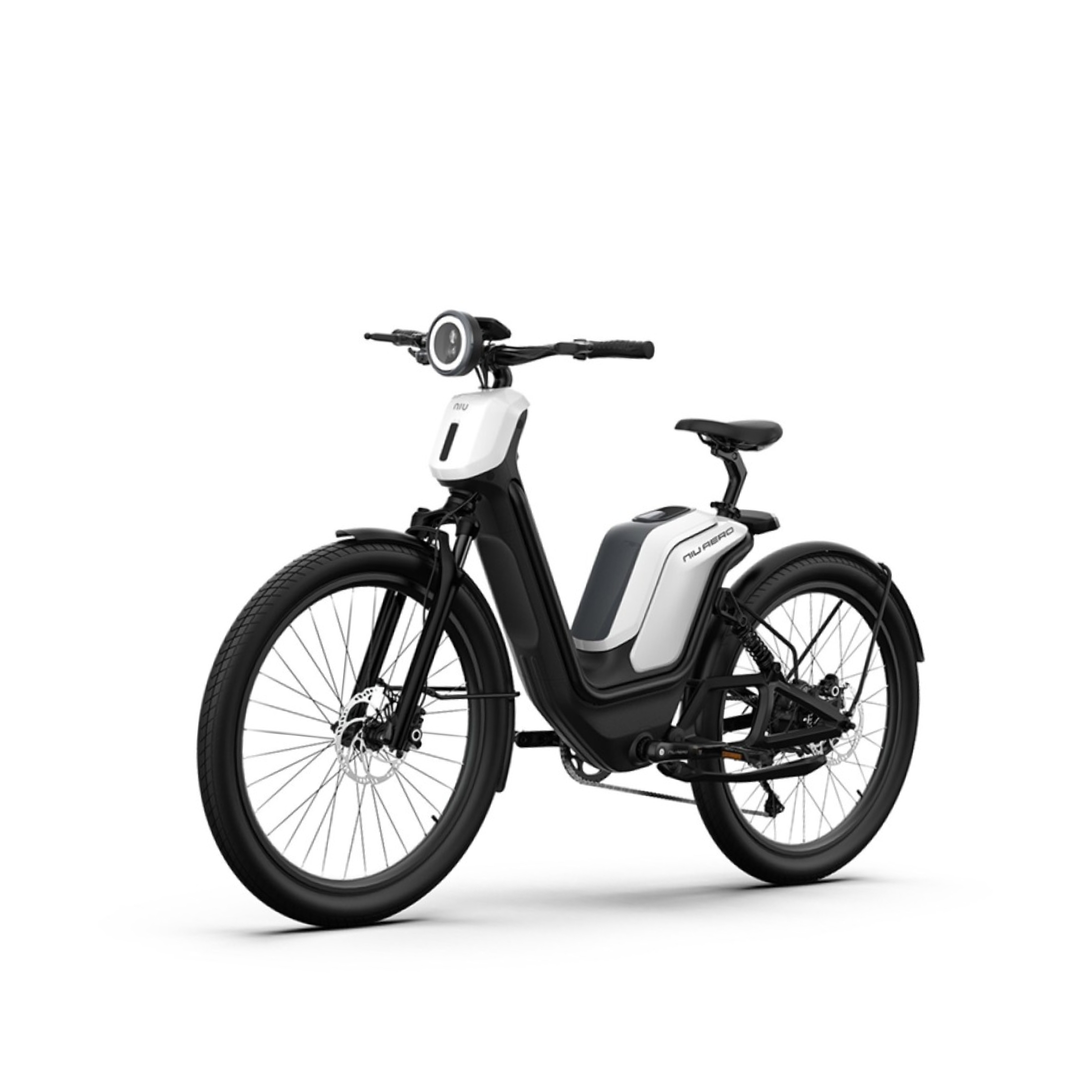 Bicicleta Electrica NIU AERO 27800 - 27.5 Inch, 450mm, Negru-Alb