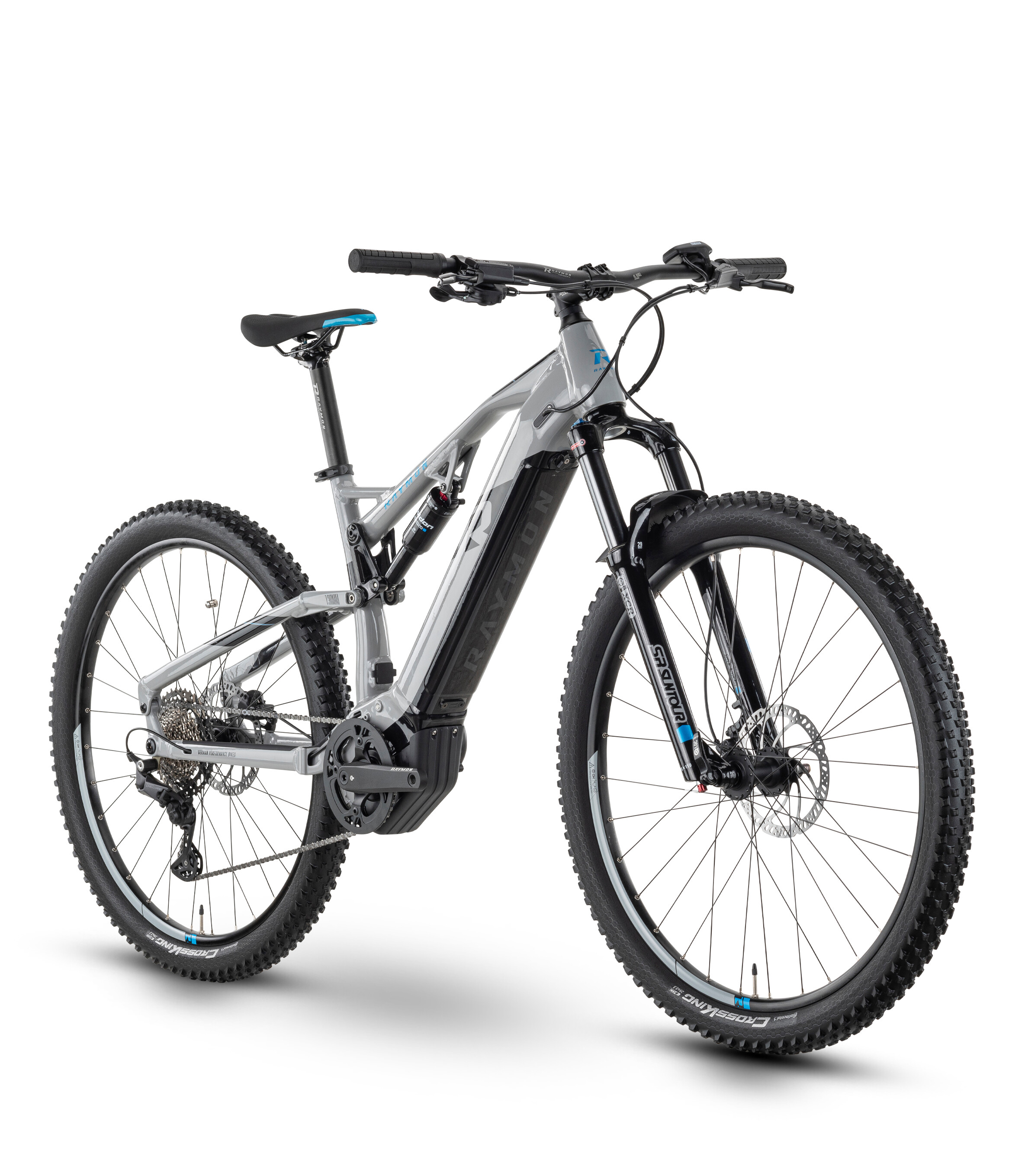 Bicicleta Electrica Full Suspension Raymon FullRay 130E 5.0 - 29 Inch, M, Gri-Negru - Deore