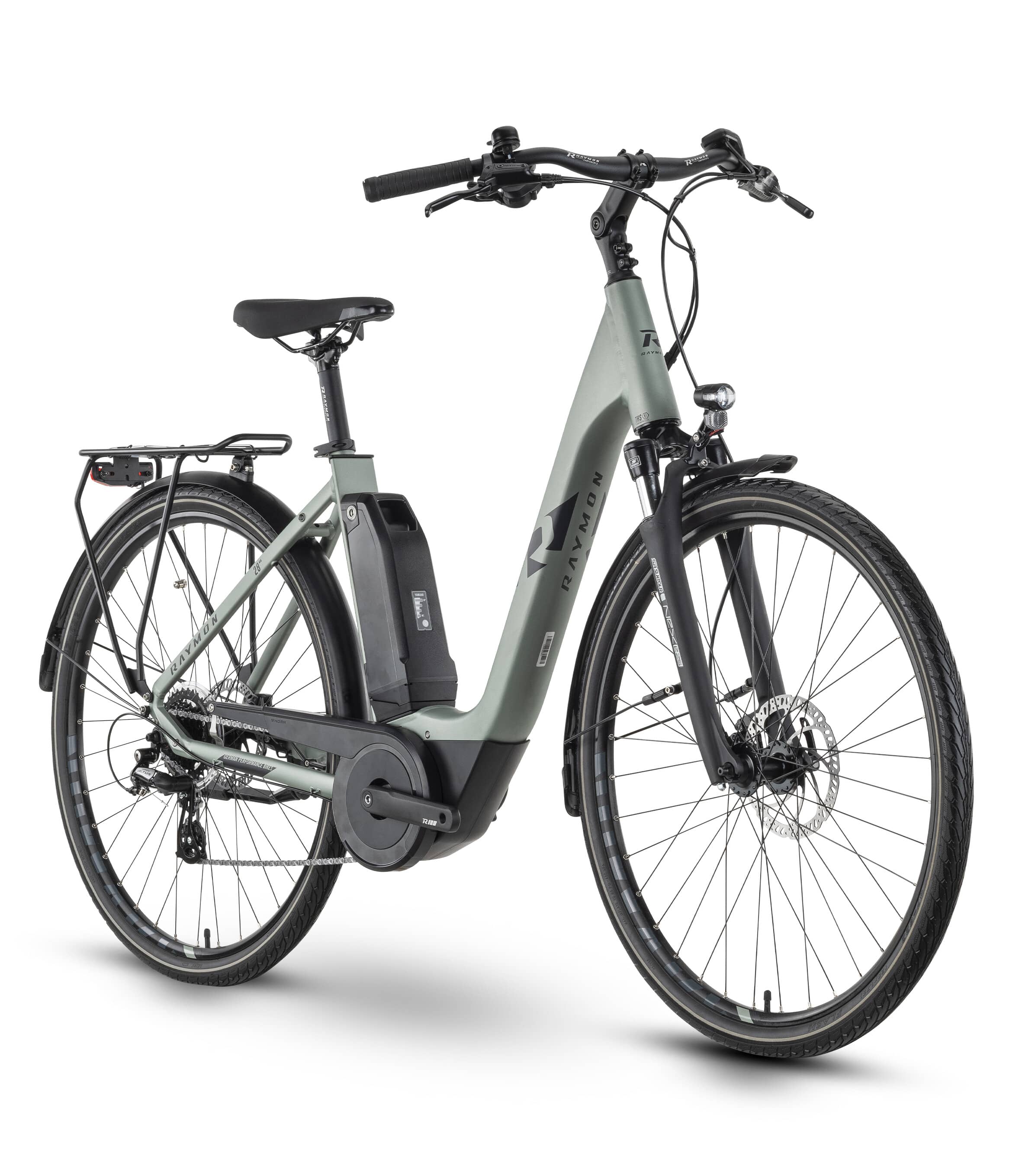 Bicicleta Electrica Oras Raymon CityRay E 1.0 400 - 26 Inch, M, Vernil - Altus