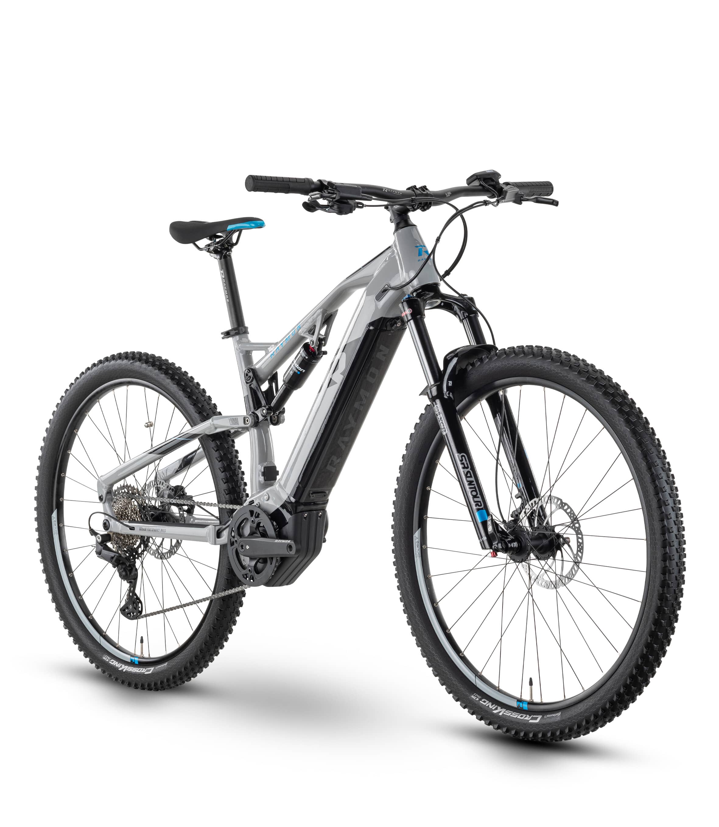 Bicicleta Electrica Full Suspension Raymon FullRay 130E 5.0 - 29 Inch, L, Gri-Negru - Deore