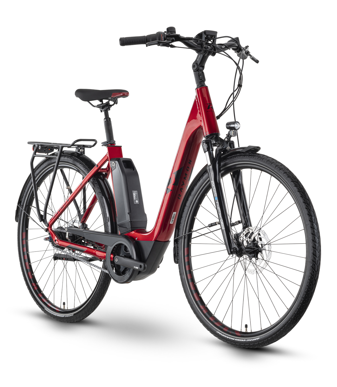 Bicicleta Electrica Oras Raymon CityRay E 4.0 CB - 26 Inch, M, Rosu