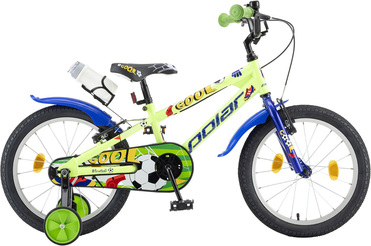 Bicicleta Copii Polar 2024 Football - 18 Inch, Verde-Albastru