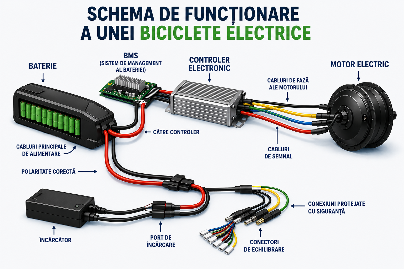 Componentele principale ale unei biciclete electrice