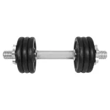 Gantera - 8 Kg, Set 6 Discuri, Negru-Argintiu