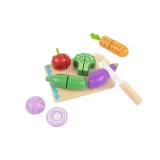 Set joc cu piese lemn - legume de taiat, Tooky Toy