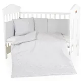 Set lenjerie de pat Nook pentru bebelusi, 6 piese, HugZZZ, Gri