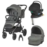 Carucior modular 4in1 Coccolle Serry Moss green cu Scoica auto iSize Coccolle Knox Black si Baza isofix iSize Coccolle Knox