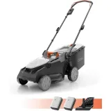 Masina de tuns gazonul Litheli U20LM00, 2x20V, 2 acumulatori 4Ah inclusi, latime taiere 370 mm