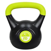 Kettlebell Vinil - 20 Kg, Negru-Rosu