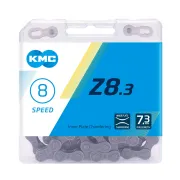 Lant Bicicleta KMC Z8.3 - 1/2 x 3/32 inch, 6-8 Viteze, Argintiu-Gri