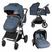 Carucior Transformabil 3 In 1 Coccolle Acero - Albastru