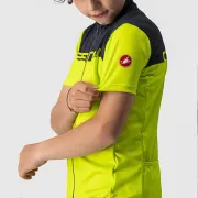 Tricou cu maneca scurta Castelli Neo Prologo, pentru copii, Galben Fluo/Bleumarin, 4A