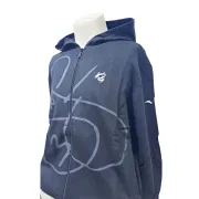 Hanorac cu Gluga si Fermoar Baieti Anta - 2XL, Negru