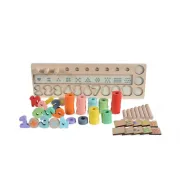 Joc Educativ Din Lemn Moni 2052 - 89 Pcs, 3 Ani+, Multicolor