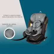 Scaun Auto Copii, Rotativ cu Isofix,Coccolle Nova, 0-36 Kg - Gri