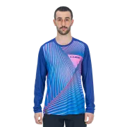 TRICOU CICLISM CUBE VERTEX ROUND NECK JERSEY L/S BLUE PINK XXL