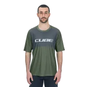 TRICOU CICLISM CUBE VERTEX ROUND NECK JERSEY TM S/S OLIVE GREY L