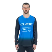 TRICOU CICLISM CUBE VERTEX ROUND NECK JERSEY X ACTIONTEAM L/S BLACK BLUE L