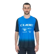 TRICOU CICLISM CUBE VERTEX ROUND NECK JERSEY X ACTIONTEAM S/S BLACK BLUE M