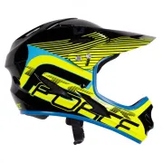 Casca Force Tiger Downhill negru/fluo/albastru L-XL (59-61 cm)