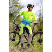 Pantaloni scurti Force MTB-11 bazon detasabil Galben Fluo/Bleu/Negru XS