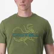 Tricou casual Castelli Finale Tee Verde XXL