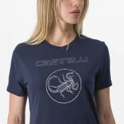 Tricou casual Castelli Pedalare Tee de dama Bleumarin XS