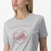 Tricou casual Castelli Pedalare Tee de dama Gri M