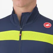 Tricou cu maneca lunga Castelli Puro 3 FZ BelgianBlue/YellowFluoReflex L