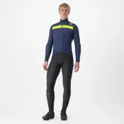 Tricou cu maneca lunga Castelli Puro 3 FZ BelgianBlue/YellowFluoReflex S