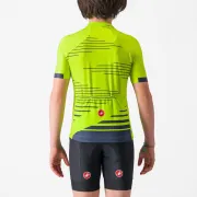 Tricou cu maneca scurta Castelli Aero Kid pentru copii Galben Fluo/Bleumarin 10A