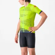 Tricou cu maneca scurta Castelli Aero Kid pentru copii Galben Fluo/Bleumarin 6A