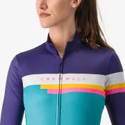 Tricou cu maneca lunga Castelli Tornare de dama Mov/Bleu L