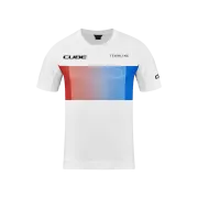 TRICOU CUBE MTB ROUND NECK S/S WHITE/BLUE/RED XS