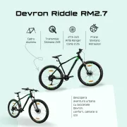 Bicicleta Mtb Devron Riddle 2023 RM2.7 - 27.5 Inch, M, Negru