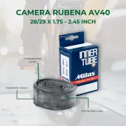 Camera Bicicleta Rubena Av40 - 28/29 x 1.75 - 2.45 Inch, Negru
