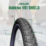 Anvelopa Bicicleta Rubena 700 x 38C 40-622 SHIELD V81, Negru