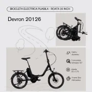 Bicicleta Electrica Pliabila Devron 20126 - 20 Inch, M, Negru