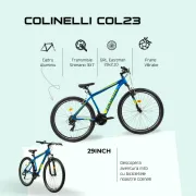 Bicicleta MTB Colinelli COL23, Marimea L, 29 inch, Albastru, Schimbator Shimano ST-EF500, 21 Viteze, Cadru Aluminiu, Frane V - Brake