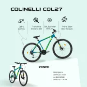 Bicicleta MTB Colinelli COL27, Marimea L, 29 inch, Verde, Schimbator Shimano Altus, 24 Viteze, Cadru Aluminiu, Frane pe Disc