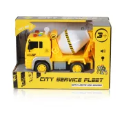 Camion betoniera 1:20 cu lumini si sunete, Moni, Galben