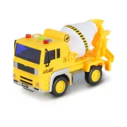 Camion betoniera 1:20 cu lumini si sunete, Moni, Galben