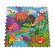 Covor puzzle moale cu 9 piese - Dinozauri, Moni