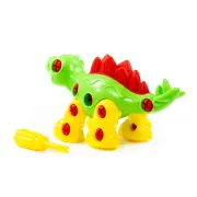 Set de constructie Dinozaur Polesie Stegosaur, 30 piese de asamblat, 21cm